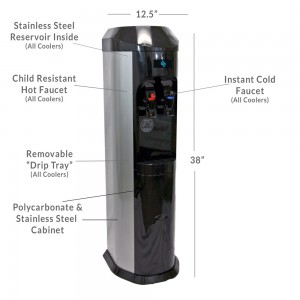 BDX1-SS - Stainless Steel BottleLess Water Cooler - Standing